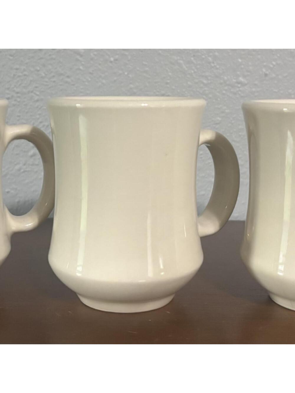 Crestware white ceramic mugs, set of 3